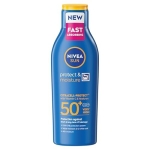 NIVEA SUN Protect & Moisture Sun Lotion SPF 50+ (200 ml), Suncream with Vitamin C and Hyaluron, Provides 48H Moisture and Immediate UVA/UVB Protection, Fast-Absorbing, No White Cast Formula - Image 9
