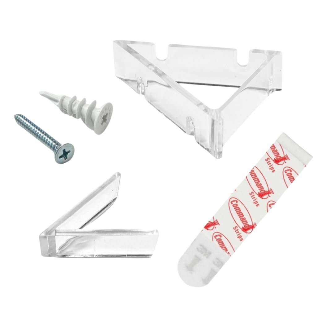 Picture Hanging Kit by Korner Klips, Corner Hanger, Picture Hanging Strips, Home & Office Organization For Hanging Mirror, Decorations For Home Improvement, 2 Sets[4 Clips],Capacity Upto 4lbs - MEDIUM