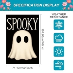BlissYard Spooky Ghost Halloween House Flag 28 x 40 Inch Double Sided Decorative Fall Holiday Garden Flags Banner for Outdoor Porch Yard Decor Seasonal House Flags and Home Decorative Display - Image 7