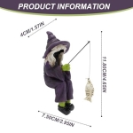 Hintyne Witch Statue Resin Fishing Witch Statue Pond Decor Skeleton Ornament Skull Figurine for Halloween Party Home Decor, Outdoor Garden Yard Pond - Image 5