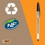 BIC Cristal Original Smudge Free Ballpoint Pens, Ideal for School, Black, Medium Point (1.0mm), Pack of 50 - Image 2