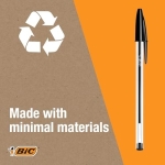 BIC Cristal Original Smudge Free Ballpoint Pens, Ideal for School, Black, Medium Point (1.0mm), Pack of 50 - Image 3