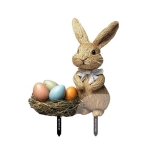 Easters Rabbits And Eggs Garden Stake PVC Waterproof Festive Outdoor Decoration Yard Ornament For Seasonal Celebration PVC Garden Stake