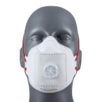 FFP3 Face Mask Pk 1 - Disposable Fold Flat Respirator EN149 CE Certified – Advanced 3 Layer Filtering of Particles, Vapours and Fumes - Exhalation Valve, Elasticated Ear Loops and Pliable Nose Bridge - Image 5