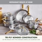 GreenPan Stainless Steel Tri-Ply Reserve 10 Piece Cookware Pots and Pans Set, Multiclad, PFAS-Free, Induction, Oven & Broiler Safe to 600°F, Heat Responsive Core, Dishwasher Safe, Glass Lids - Image 12