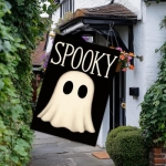 BlissYard Spooky Ghost Halloween House Flag 28 x 40 Inch Double Sided Decorative Fall Holiday Garden Flags Banner for Outdoor Porch Yard Decor Seasonal House Flags and Home Decorative Display - Image 4
