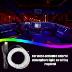 Qyljeiwred Car Ambient Lighting - 7-color Voice-activated Light Strip - Automotive Decor for Wall Lighting Fixtures Tools Home Improvement Room Dashboard - Image 5