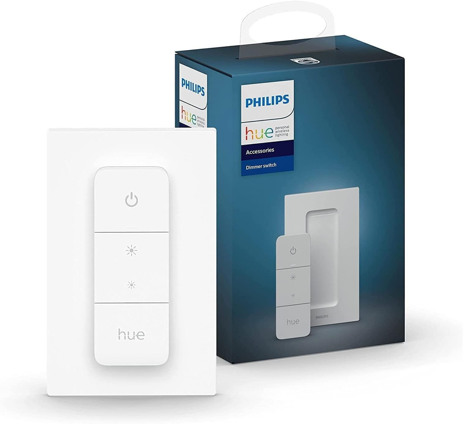 51HHVsvXi7L.jpg Philips Hue Smart Wireless Dimmer Switch V2 (Installation-Free, Exclusive Philips Hue Lights) for Indoor Home Lighting, Livingroom, Bedroom - Image 1
