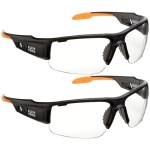 Klein Tools 60172 Safety Glasses, Professional PPE Protective Eyewear with Semi Frame, Scratch Resistant, Anti-Fog, Clear Wide Lens, 2-Pack