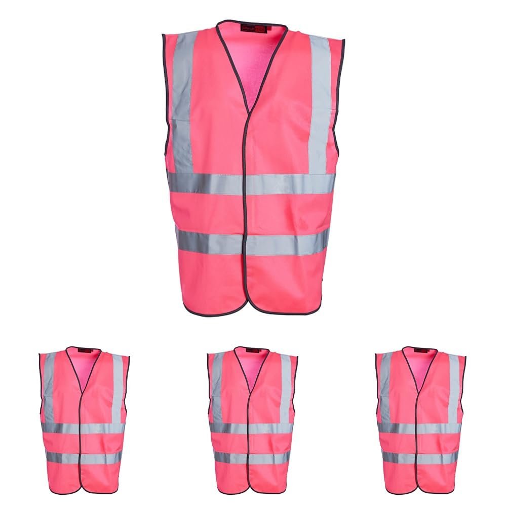 Blackrock Pink Enhanced Visibility Vest, Hi-Vis, High Visibility Vest, Safety, Reflective, Hi Vis PPE, Security, Workwear, Mens Womens - Size Medium