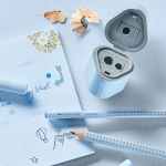 Faber-Castell Grip 580074 Pencil Set with Sharpener and Eraser 5-Piece Writing Set Sky Blue - Image 2