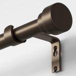 Oneach Brown Curtain Rods for Windows 28 to 48 Inch, 1 Inch Pole Adjustable Length Heavy Duty Metal Curtain Rod Set, for Outdoor Bedroom Kitchen Living Room (16 to 60 Inch)