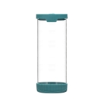 ana wiz Stackable Glass Storage Jar, With Airtight Vent & Silicone Base | Four Sizes & Two Colour Options, Perfect Kitchen Organisation (Teal -1500ml) - Image 8