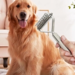 Professional Pet Grooming Comb With Ergonomic Handle For Long Haired Dog Cats Detangling Knots Grooming Accessories Detangling Tool - Image 9