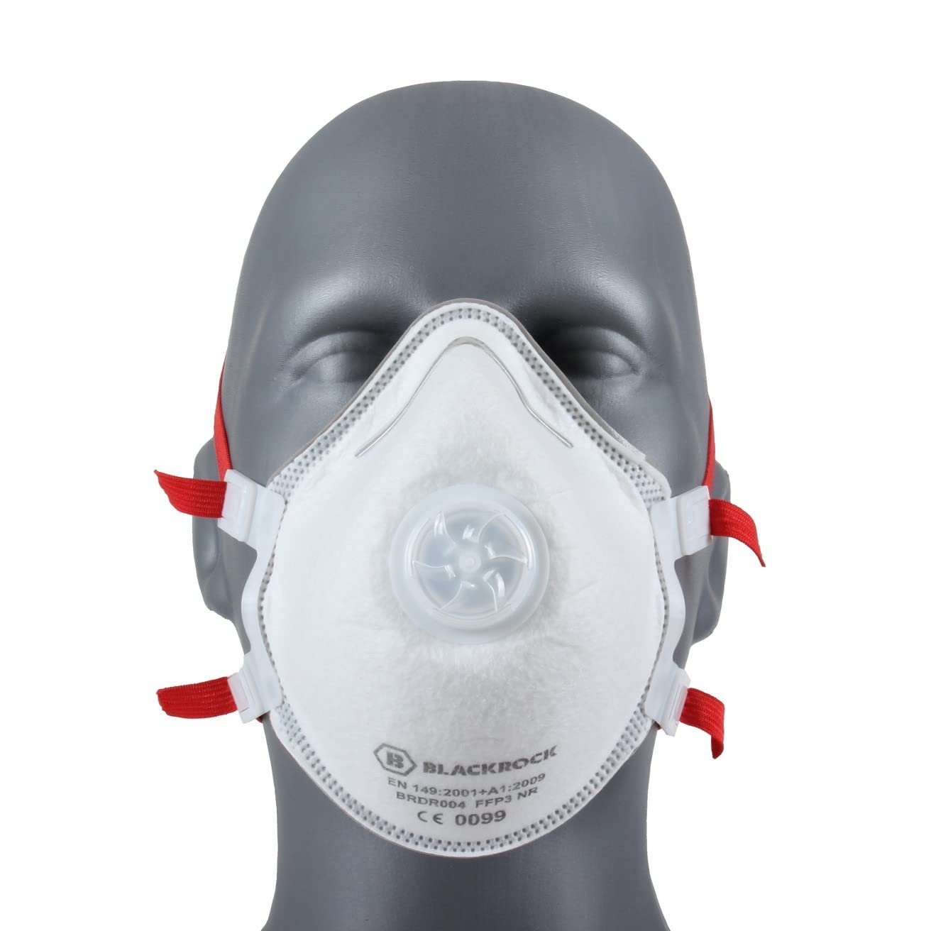 FFP3 Face Mask Pk 1 - Disposable Moulded Respirator - EN149 CE Certified – Advanced 3 Layer Filtering of Particles, Vapours and Fumes - Exhalation Valve, Elasticated Ear Loops and Pliable Nose Bridge
