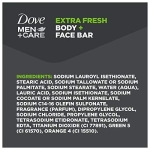 DOVE MEN + CARE 3 in 1 Bar Cleanser for Body, Face, and Shaving Extra Fresh Body and Facial Cleanser More Moisturizing Than Bar Soap to Clean and Hydrate Skin 3.75 Ounce (Pack of 8) - Image 2