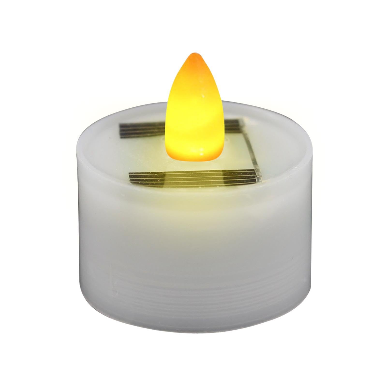 Hugsweet Solar Candles Outdoor Waterproof - Reusable LED Candle Flameless Flicker - Fake Candles for Outdoor Use, Waterproof Dusk to Dawn Lighting Sensor for Party Home Decorations