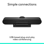 Logitech MeetUp Video Conferencing System, Ultra HD 4K/1080p/720p, 3 Microphones/Adjustable Speakers, Wide Field of View 120°, PC/Mac/Laptop/Macbook/Tablet - Black, 4K - Image 4