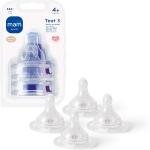 MAM Teats Size 3 | 4 Pack | Fast Flow | Suitable from 4+ Months | Fits All MAM Bottles | Made from SkinSoft Silicone | Baby Accessories