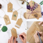 HAKACC Brown Gift Tags, 100 PCS 10 x 5cm Kraft Paper Tags with String for Present, Wedding, Halloween, Thanksgiving, Christmas - Image 2