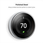 Google Nest Programmable Smart Learning Thermostat for Home, Compatible with Alexa (Polished Steel) - Image 9