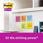 Post-it Super Sticky Notes, Double The Sticking Power, 6 Pads, 540 Sheets, 76 mm x 76 mm, Yellow, Blue, Green, Pink, Orange Colors - Self-Sticking Notes for Walls, Monitors and Fridge - Image 10
