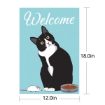 PANHUI Black Cat Welcome Garden Flag,House Decorative Seasonal Outdoor Yard Lawn Double Sided Flag 12 x 18 Inch - Image 2