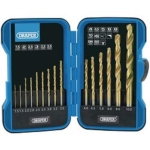 Draper HSS 15 Piece Titanium Nitride Coated Drill Set | 1.5 to 10mm Masonry Kit |10/13mm Chuck | 135° Split Point | Multifunctional Drill Bits | Foldable Storage Case | 18549