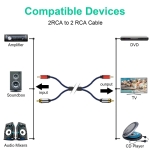 NC XQIN RCA Cables 3 M, RCA Cable RCA Audio Cable [Hi-Fi Sound,Dual Shielded] 2RCA Male to 2RCA Male Stereo Audio Cable for Home Theater, HDTV, Amplifiers, Hi-Fi Systems, Car Audio - Image 5