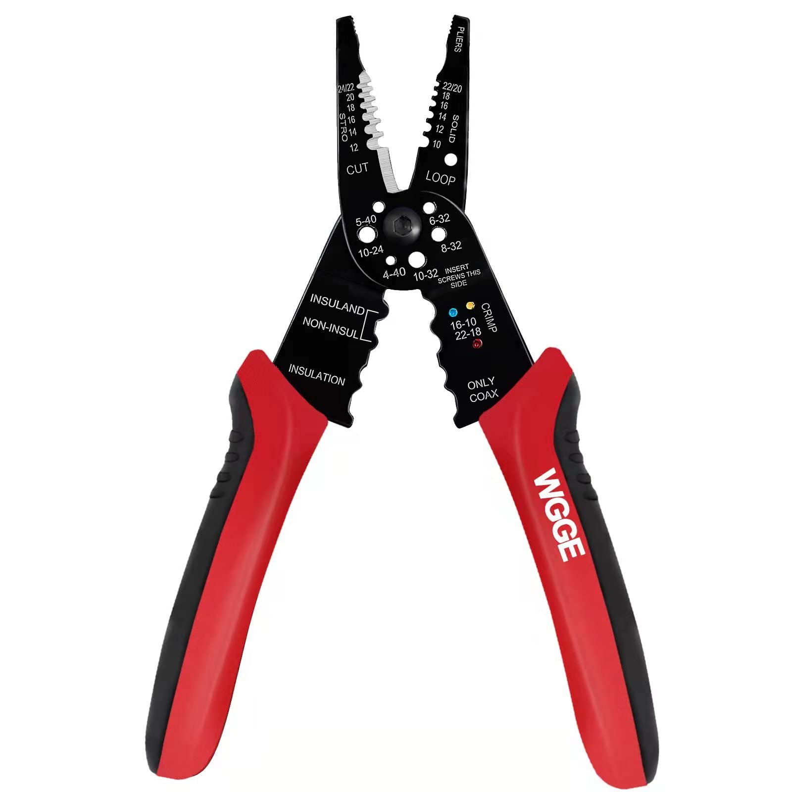 WGGE WG-015 Professional 8-inch Multi-Function Wire Stripper/Crimper, Cutter, Cable Stripper, Hand Tool