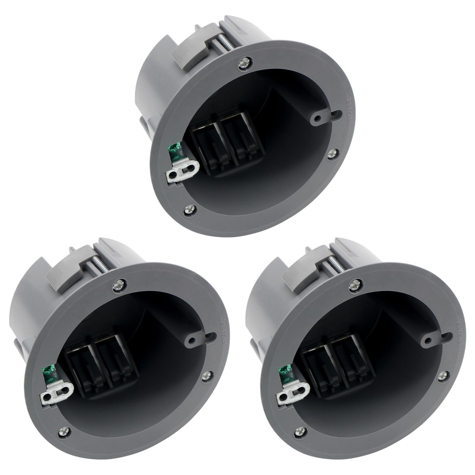 YQSIYU - 18Cu.in PVC Round Electrical Switch, 4.3" Diameter and Round Outlet Box, ETL Listed Earth Remodel Electrical Box, for Home Improvement