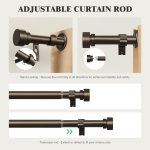 Oneach Brown Curtain Rods for Windows 28 to 48 Inch, 1 Inch Pole Adjustable Length Heavy Duty Metal Curtain Rod Set, for Outdoor Bedroom Kitchen Living Room (16 to 60 Inch) - Image 5