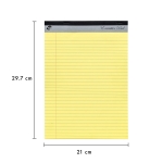 Pukka Pad, Executive Refill A4 Legal Pad – Pack of 5 Tape Head-Bound Notepads with 100 Perforated Pages of 60GSM Paper – Feint Ruled with Margin and 8mm Lines – 29.7 x 21cm, Yellow - Image 6