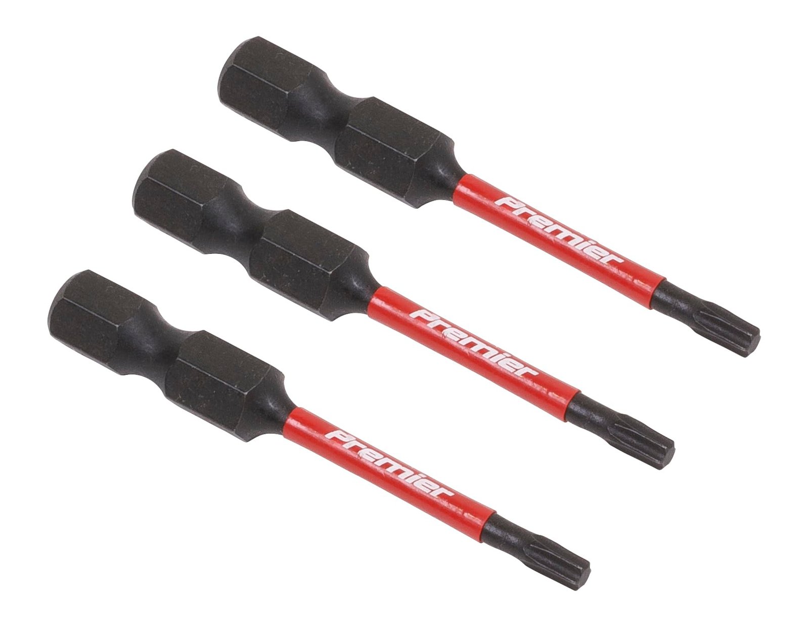 Sealey 3pc 50mm TRX-Star* T10 Impact Power Tool Bit Set - AK8240, Red