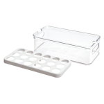 iDesign 18, Stackable BPA- Plastic Eggs, Portable Storage Box for Fridge or Kitchen Cupboard (Non Dishwasher safe), Clear/White, 32.3 cm x 16.1 cm x 9.9 cm - Image 4