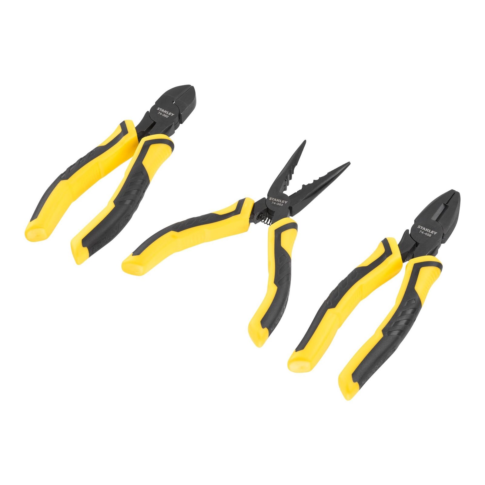 STANLEY Control Grip Plier Triple Pack - 150mm Combination Plier, 150mm Diagonal Plier, 150mm Long Nose Plier STHT0-75094