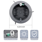 YQSIYU - 18Cu.in PVC Round Electrical Switch, 4.3" Diameter and Round Outlet Box, ETL Listed Earth Remodel Electrical Box, for Home Improvement - Image 5