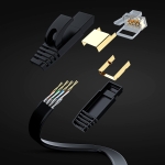 Maximm Cat7 Flat Ethernet Cable - 3 Ft. - Black - 2 Pack - RJ45 Gold-plated Connectors. 600 MHz, For Computers Network Components - Includes Cable Ties, Labels and Clips - Image 6