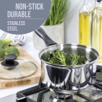 Nobel Stainless Steel Deep Saucepans with Glass Vented Lid,Phenolic Heat Resistant Handles, Encapsulated Bottom, Ideal for All hobs. Uncoated (Set 3-16,18,20) - Image 5