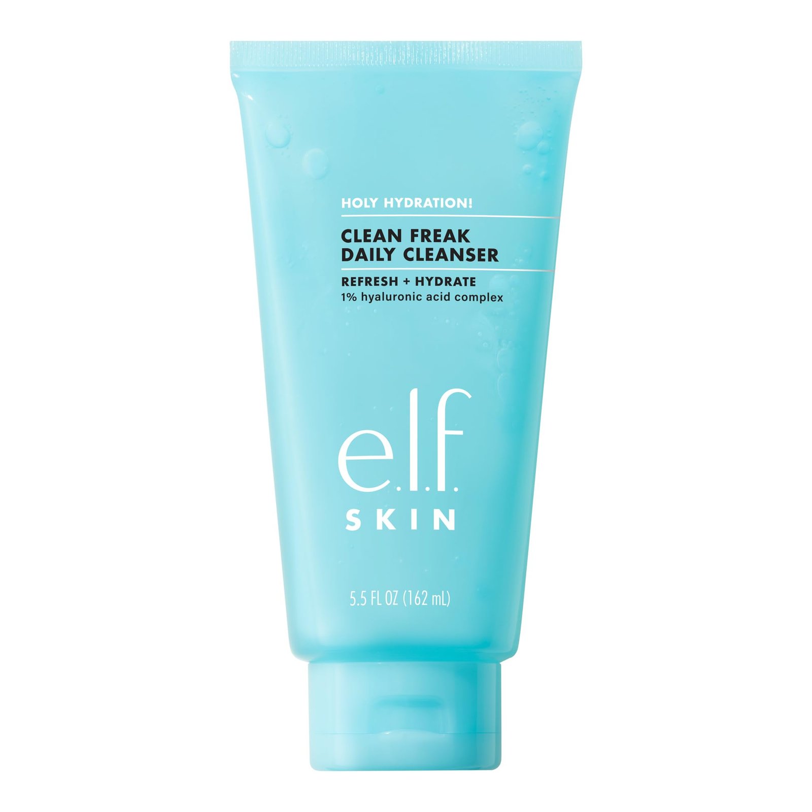e.l.f. SKIN Holy Hydration! Clean Freak Daily Cleanser, Gentle Hydrating Gel Face Cleanser, Made With Hyaluronic Acid, Vegan & Cruelty-Free, 163ml