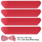 100Pcs Gift Tag Paper, 6x6 cm Red Heart Shaped Paper Tags, Heart Shaped Paper with 10 Metres of Red and White Rope for Valentine's Day, Mother's Day, Wedding, Thanksgiving, Birthday - Image 5