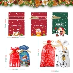 Christmas Drawstring Gift Wrapping Bags - 28pcs Assorted Size Xmas Present Bags Reusable Large Gift Goody Bags for Christmas Party - Image 5