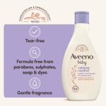 Aveeno Baby Calming Comfort Bedtime Bath and Wash (1 x 250ml), Tear-Free and Soap-Free Baby Wash with Gentle Lavender & Vanilla Scent, Gently Cleanses Skin Before Bedtime, for Delicate Skin - Image 3