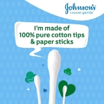 Johnson's Baby Cotton Buds (1 x Pack of 200) Soft & Gentle Ear Buds for Delicate Skin, Made of 100% Pure Cotton and Paper Sticks, Plastic-Free to Clean Delicate Areas, around Eyes and Outer Ear - Image 7