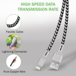 iSOUL Lightning iPhone Charger Cable, 1 Meter 3.3ft Braided USB Cord for iPhone 14 13 12 11 Pro XS Max XR X 10 8 7 6s Plus, iPad Air Pro Mini, iPod Ultra Fast Sync & Charging - Image 9