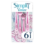 Gillette Simply Venus 3 Women's Disposable Razors with Lubricating Strip, 4+2 Free