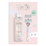 Gillette Venus For Pubic Hair & Skin Women's Razor, 2 Blade Refills and 2in1 Shave Gel and Cleanser 190ml