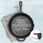FRESH AUSTRALIAN KITCHEN Pre-Seasoned Cast Iron Skillet Frying Pan 30cm (12 Inch) Oven Safe Cookware, Perfect Camping Fry Pan, Indoors and Outdoor Pan. - Image 9