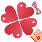 100Pcs Gift Tag Paper, 6x6 cm Red Heart Shaped Paper Tags, Heart Shaped Paper with 10 Metres of Red and White Rope for Valentine's Day, Mother's Day, Wedding, Thanksgiving, Birthday