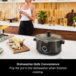 Morphy Richards 3.5L Sear & Stew Slow Cooker, Shatter Resistant Aluminium Pot, 3 Heat Settings, Hob Proof, Easy Clean, 163W, Black, 460012 - Image 8